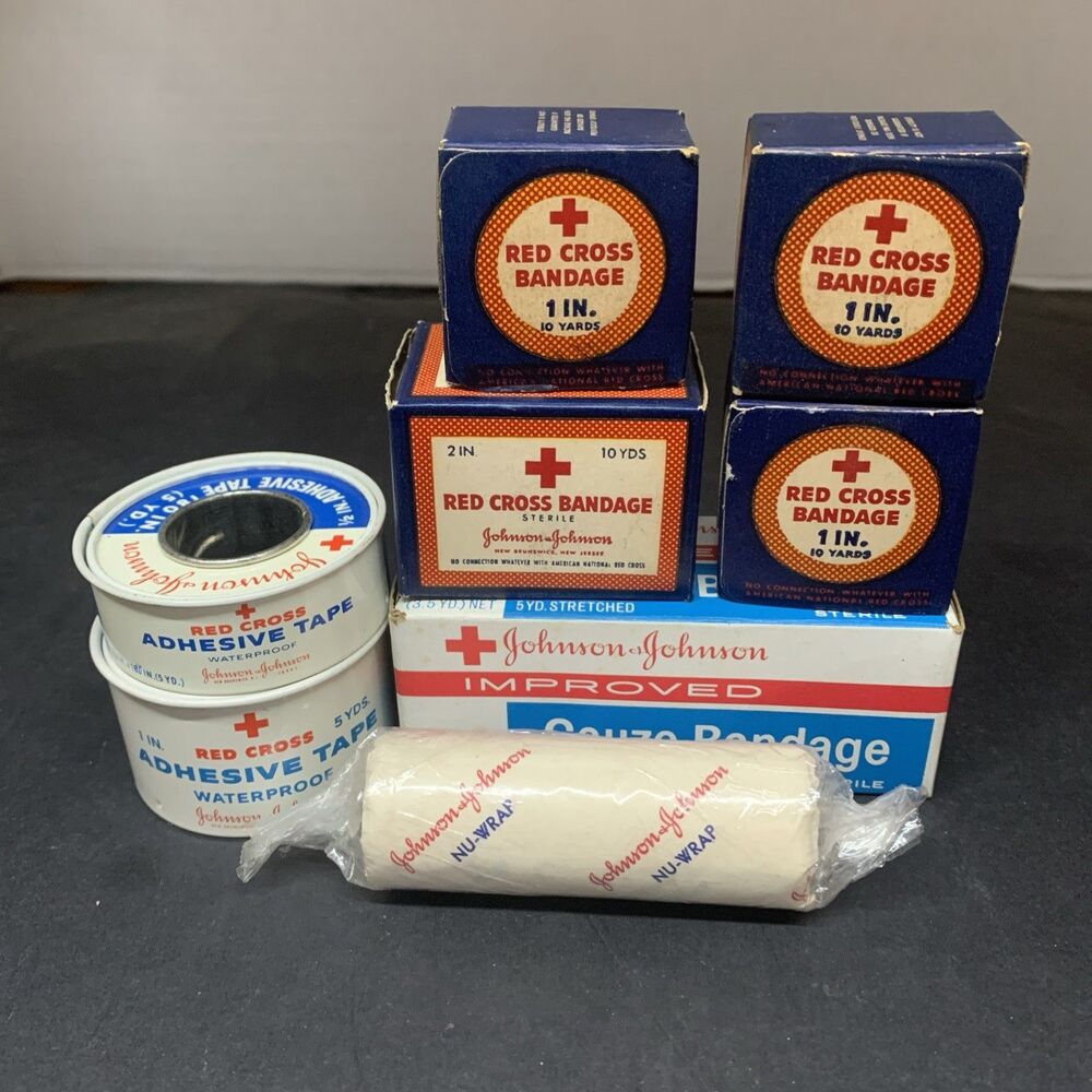Lot of Vintage Antique Johnson & Johnson First Aid Supplies